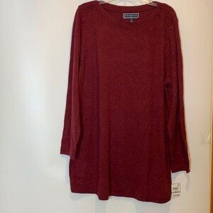 NWT Karen Scott Red Tunic Sweater 1X PLUS SIZE